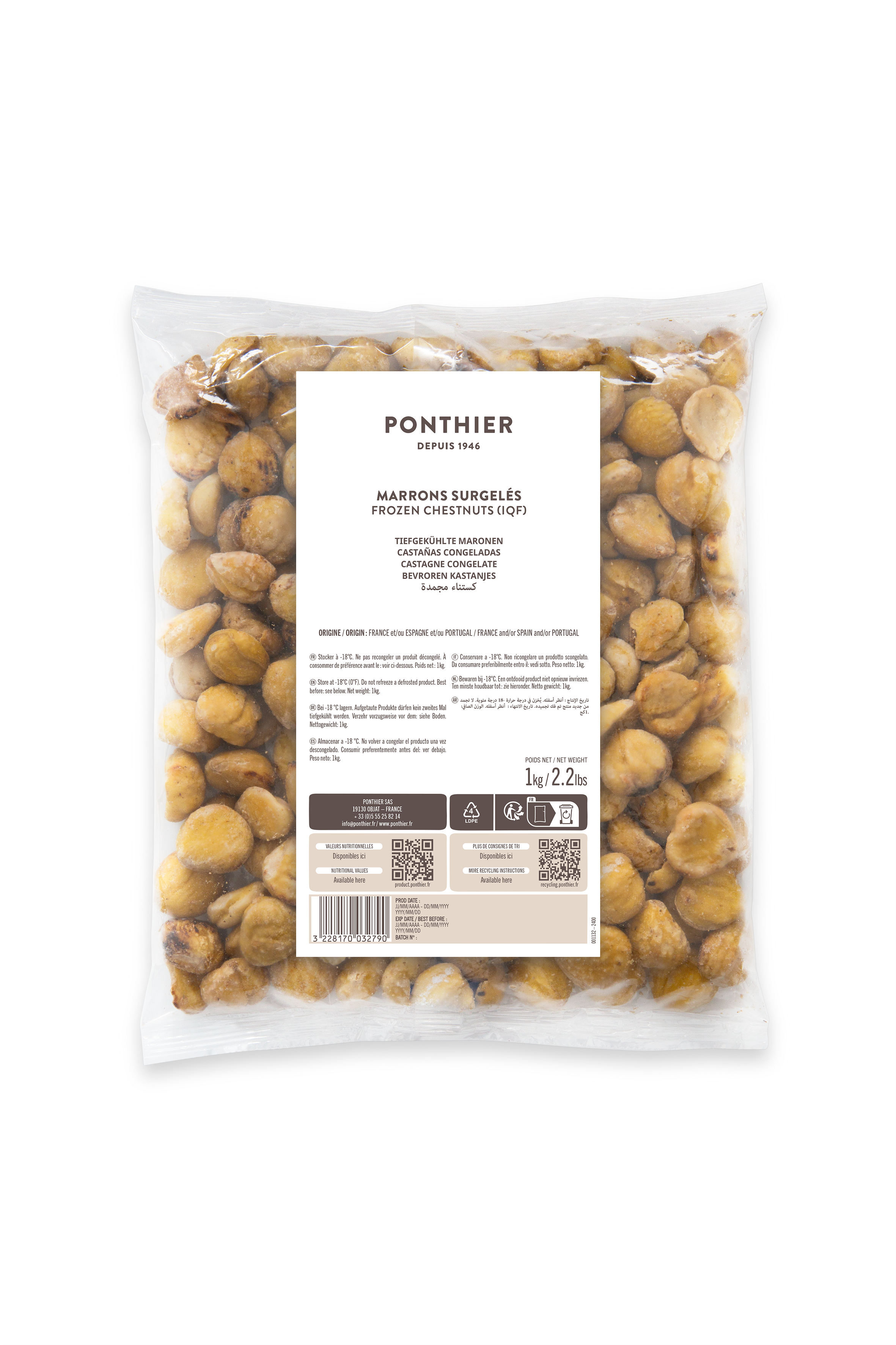 Ponthier IQF Whole Chestnut 1kg